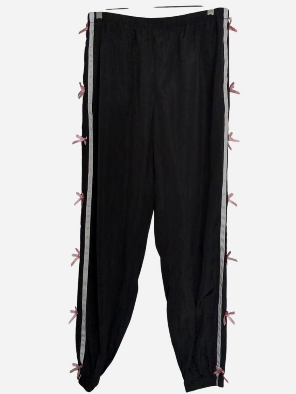 🎀 VIRAL Y2K Coquette Side-Stripe Bow Track Pants Size 🎀